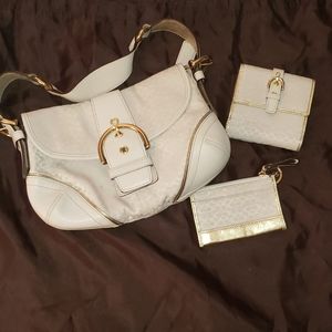 Coach handbag with matching wallet and coin purse
